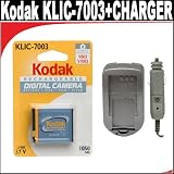 KODAK Li-Ion Rechargeable Digital Camera Battery KLIC-7003 , Compatible with the following KODAK products: V803 , V1003 + Charger