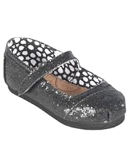 Shoes: Toms Black Glitter Mary Janes, Tiny 11