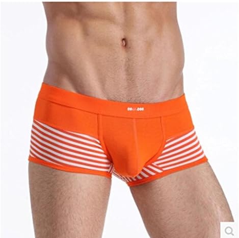 JAC Men's Sexy Fashion Stripes Underwear Briefs Boxers Orange L