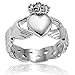 Stainless Steel Claddagh Ring with Celtic Knot Eternity Design (6.0mm) - Sizes 5-13