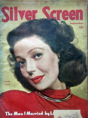SILVER SCREEN magazine September 1948 with LOretta Young on the cover.   scarce. Inside we have photos/articles on Ingrid Bergman, Rita Hayworth, Errol Flynn, Ava Gardner, pearl necklace ad with Lauren Bacall, Paulette Goddard.