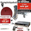 SatConn Paket - 100cm Spiegel, 2x Sat-Receiver SC 9004, Twin LNB   Zubeh&ouml;r
