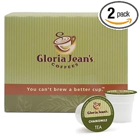 Gloria Jean's Coffees, Tea K-Cup, Caffeine-Free Chamomile Tea for Keurig Brewers, 24-Count Boxes (Pack of 2)