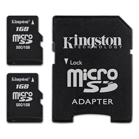 Click here to buy Kingston SDC 1GB-2P1A 1GB MicroSD Flash Card -Twin Pack One Adapter, 2 Piece (Black) by Kingston.
