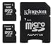 Electronics : Kingston SDC/1GB-2P1A 1GB MicroSD Flash Card -Twin Pack One Adapter, 2 Piece (Black)