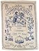 Glassware (Verrerie) lexicon French figural print tea dish towel BLUE or RED, 1 Blue