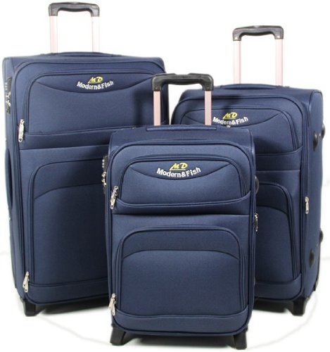 Blau 3-tlg. Kofferset Trolley Trolleys Koffer Reisekoffer in M(Boardcase)/53cm/45L-L/63cm/75L-XL/73cm/115L