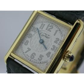 Vintage Antique watch: Pre-owned Ladies Cartier Watch Vermeil Silver Dial Swiss Precision Quartz... by Cartier