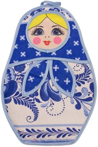 Potholder "Gzhel Matryoshka / Nesting Doll"