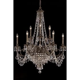 Paris Flea Twelve light Crystal Chandelier I, 38.5"Hx34"H, ENGLISH BRONZE