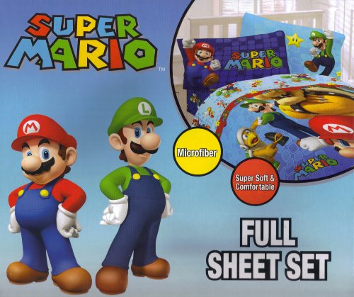 Super Mario Fresh Look Full Bedding Sheet Set Nintendo @ niftywarehouse.com – NiftyWarehouse