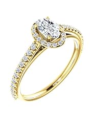 10K Yellow Gold Oval Cut Diamond Halo-Style Ring -- LIFETIME WARRANTY