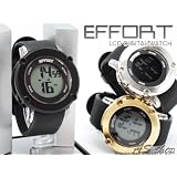 EFFORT LCD デジタルウォッチ BIGフェイス 腕時計 デジタルクロノグラフ カレンダー アラーム機能搭載