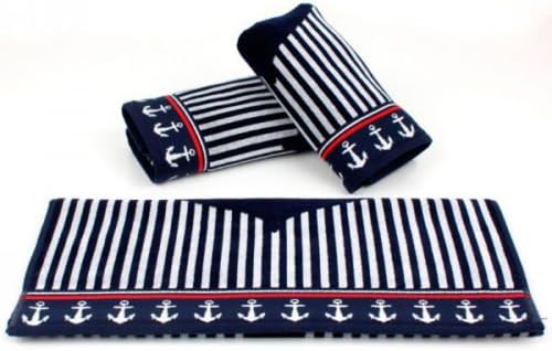 Best Quality 100 % Cotton Hand Towel Ozdilek Turkish Towel Bathroom, Blue Marine