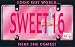 Age Specific Birthday Greeting Card - 16th - Sweet Sixteen License Plate