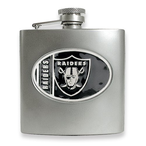 Oakland Raiders Stainless Steel Hip Flask