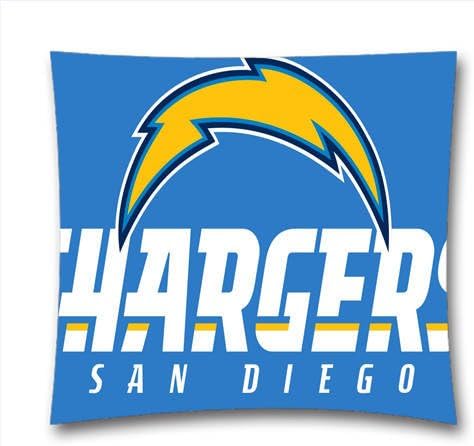 NFL San Diego Chargers Pattern Personalized Custom Pillow Cover - Decorative Cotton Linen Square Throw Pillow Case - Size:18X18 inch/(45cm x 45cm)