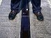 Feet Standing on the East/West Meridian Line at the Royal Observatory, Greenwich, Lon...