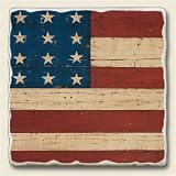 Grand Old Flag Absorbastone New Tumbled Stone Trivet