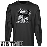 NCAA Northern Illinois Huskies Charcoal Distressed Logo Vintage Long Sleeve T-shirt