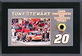 Tony Stewart Race Used Lug Nut Plaque With Action Photo