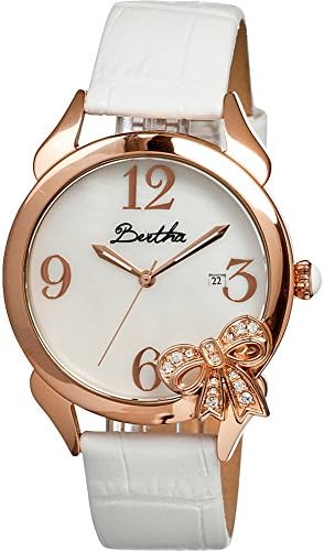 Bertha Watches Bow (Rose Gold/White)
