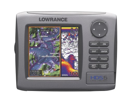 Lowrance HDS-5 5-Inch Waterproof Marine GPS and Chartplotter with Sounder