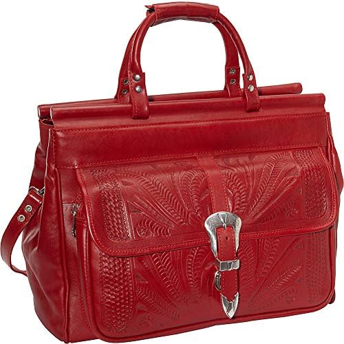 Ropin West 18" Leather Weekender (Red)