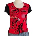 Jessie G. Women's Printed Scoop Neck Tee - Red Medium