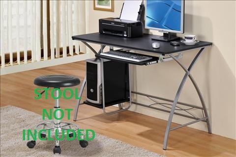 Black and Chrome Computer Desk