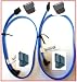 TWIN PACK PTC Premium Serial ATA Data (Blue) Cable - Right Angle on one end