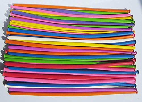 WishUlucky Premium Quality Latex Twisty Balloons for Parties, Wedding, Birthdays and Events Mixed Colors 100pcs/pack, 200g