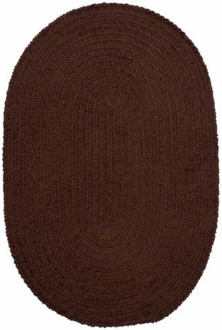Kids Braided Area Rug 2' x 3' Oval Chocolate Carpet