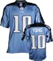 Vince Young Blue Reebok Authentic Light Tennessee Titans Jersey - 46