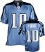 Vince Young Blue Reebok Authentic Light Tennessee Titans Jersey - 46