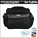 Vivitar Deluxe Rugged Camera Bag / Case For Fujifilm FinePix HS20EXR, HS25EXR, HS30EXR, S4500, S4400, S4300, S4200, S2950, S3200, S4000, HS20, HS25, HS30, SL300, SL280, SL260, SL240 Digital Camera + LCD Screen Protectors + MicroFiber Cleaning Cloth
