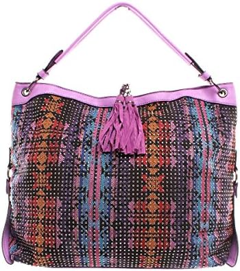 Women's Faux Leather And Fabric Handbag