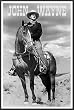 John Wayne On Horse Poster Dry Mounted Wood Framed, 24x36.