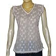 White Cotton Dress Chikan Embroidered Kurti Size M