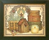Framed ANGEL BASKET Hearts & Stars Linda Spivey Print