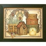 Framed Angel Basket Hearts and Stars Linda Spivey Print by 