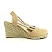 C Label Rollin-5 Womens Espadrille Elastic Sling Back Wedge Sandals