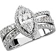 14K White Gold Diamond Engagement Ring Semimount - 0.75 Ct. - CENTER STONE NOT INCLUDED