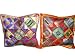 Sari Cushion Covers-2 Hot Red Pink Blue Zari Borders Toss Pillow 16"