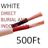 Indoor/Outdoor In Wall + Direct Burial Home Audio 14/2 Awg Gauge 500 ft CL3 Speaker Wire | Cable - Oxygen Free Copper High 105 Strand Count Vs 41 Stranded - Also Used For Low Voltage Outdoor Lighting - Made in the USA