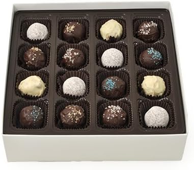 32 Piece Chocolate Truffle Gift Box: Alcohol Collection. All Natural - Affordable - Perfect for Holidays, Office Gifts, Birthdays, Parties.