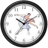 Ballerina and Ballet Dancer Couple No.1 - Wall Clock by WatchBuddy Timepieces (Hunter Green Frame)
