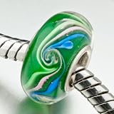 White Pale Green Blue Stripes Against Murano Glass Beads Fits Pandora Charm Bracelet 51OKEMuxFEL. SL160 White Pale Green Blue Stripes Against Murano Glass Beads Fits Pandora Charm Bracelet