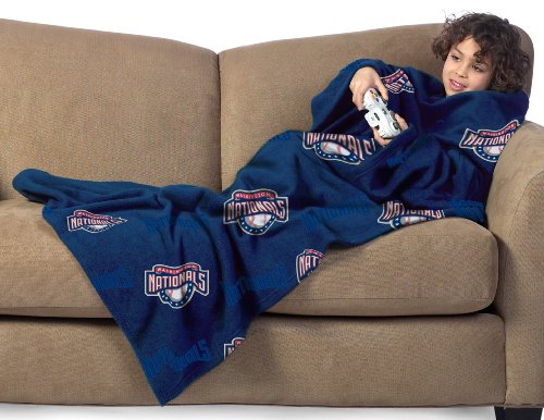 MLB Washington Nationals Youth Comfy Throw, Officially Licensed Blanket with Sleeves by Northwest