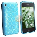 TPU Rubber Skin Case Compatible With Apple iPhone 3G / 3GS, Clear Blue Circ ....